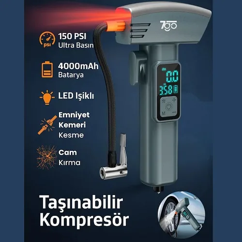 Kombi Genleşme Tankı Hava Kompresörü Powerbank Özellikli Kombi Genleşme Tankı Hava Kompresörü Powerbank Özellikli